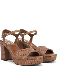 Naturalizer Petra Raffia Ankle Wrap Platform Dress Sandals