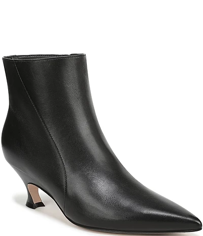 Naturalizer Patrese Leather Pointed Toe Kitten Heel Dress Booties