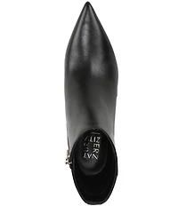 Naturalizer Patrese Leather Pointed Toe Kitten Heel Dress Booties