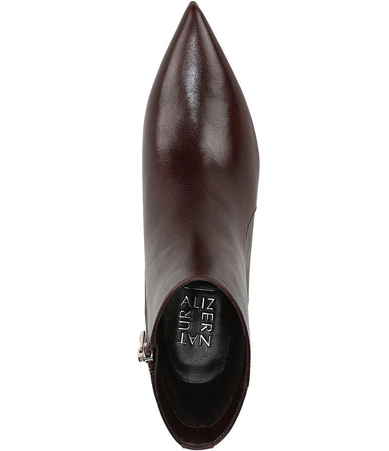 Naturalizer Patrese Leather Pointed Toe Kitten Heel Dress Booties
