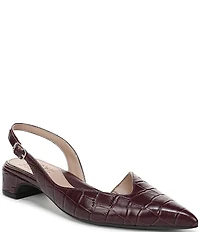 Naturalizer Rhett Croco Embossed Leather Pointed Toe Slingback Pumps