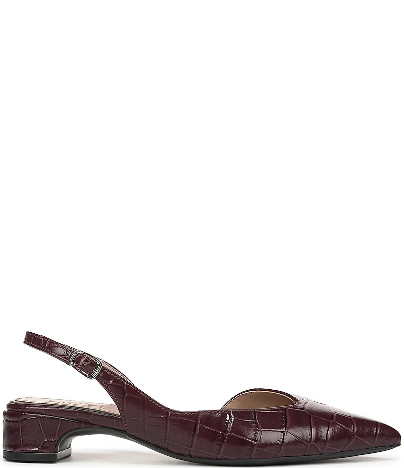 Naturalizer Rhett Croco Embossed Leather Pointed Toe Slingback Pumps