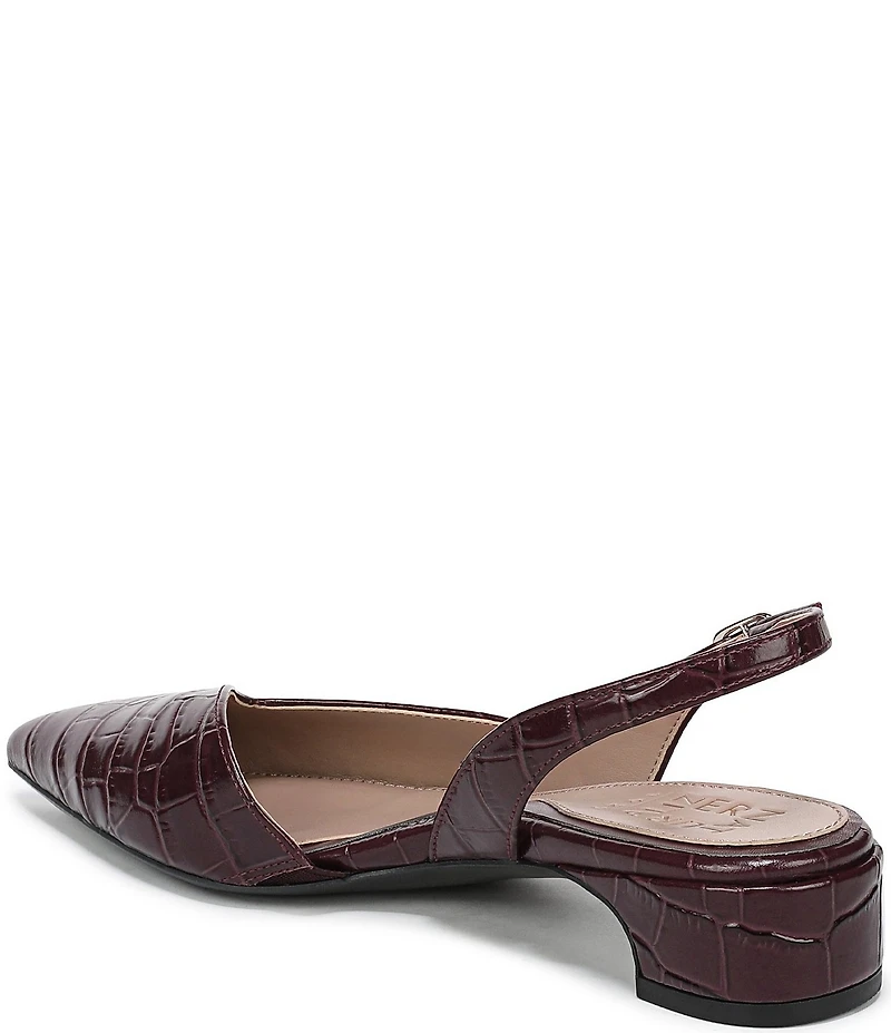 Naturalizer Rhett Croco Embossed Leather Pointed Toe Slingback Pumps
