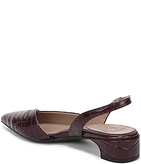 Naturalizer Rhett Croco Embossed Leather Pointed Toe Slingback Pumps