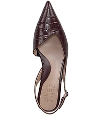 Naturalizer Rhett Croco Embossed Leather Pointed Toe Slingback Pumps