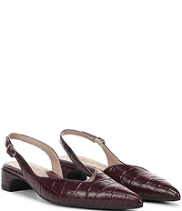 Naturalizer Rhett Croco Embossed Leather Pointed Toe Slingback Pumps