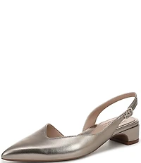 Naturalizer Rhett Metallic Leather Pointed Toe Slingback Pumps