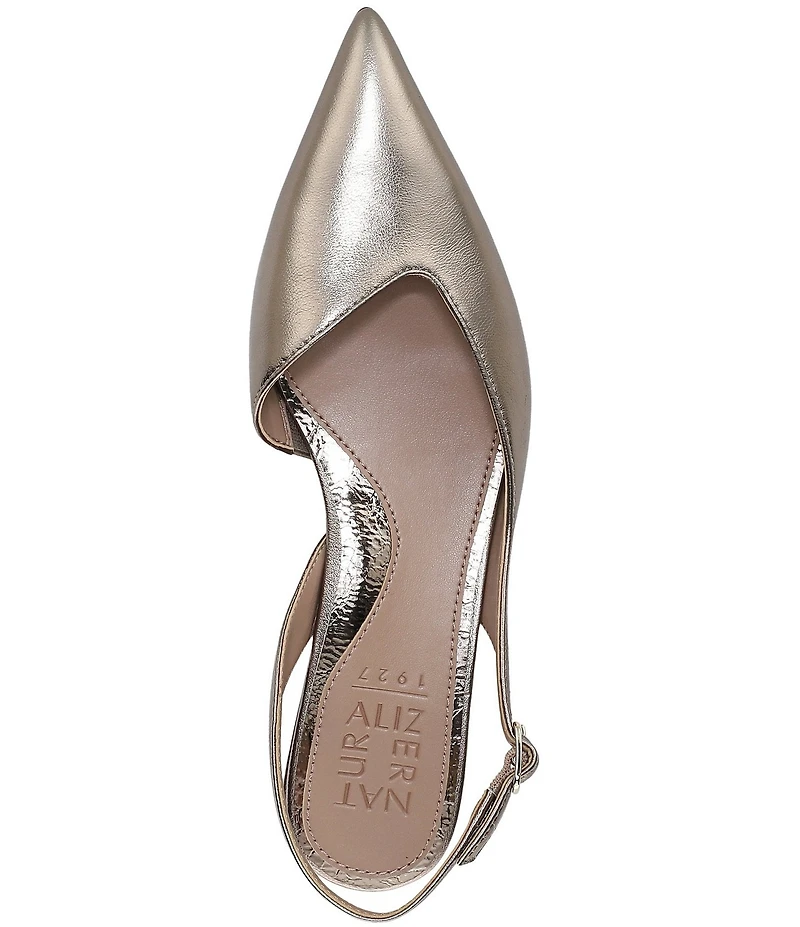 Naturalizer Rhett Metallic Leather Pointed Toe Slingback Pumps