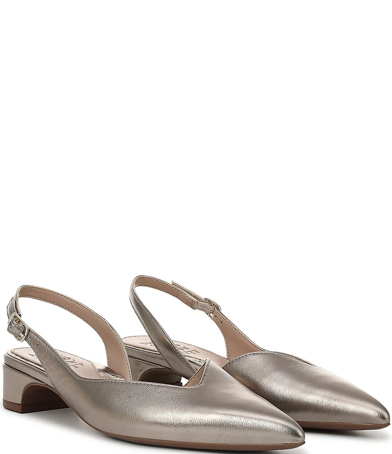 Naturalizer Rhett Metallic Leather Pointed Toe Slingback Pumps