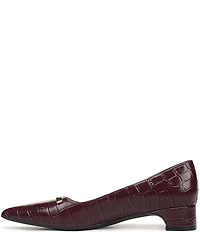 Naturalizer Rumi Croco Embossed Leather Twist Bar Pointed Toe Pumps