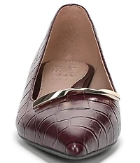 Naturalizer Rumi Croco Embossed Leather Twist Bar Pointed Toe Pumps