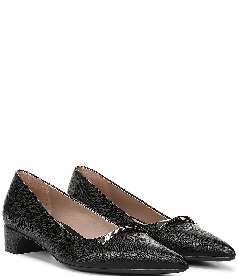 Naturalizer Rumi Embossed Leather Twist Bar Pointed Toe Pumps