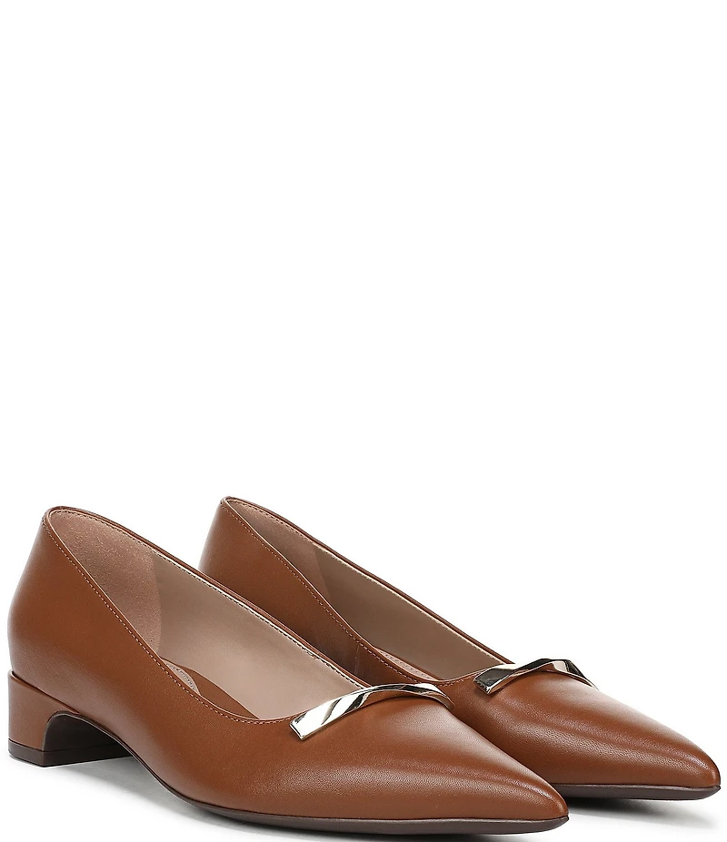 Naturalizer Rumi Leather Twist Bar Pointed Toe Pumps