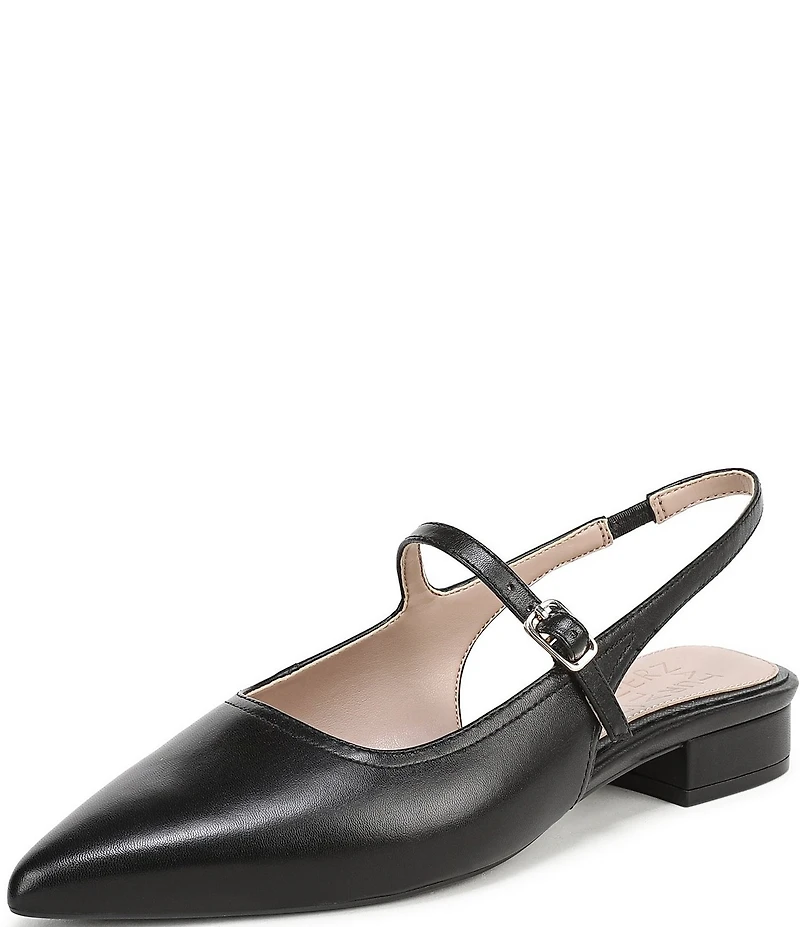 Naturalizer Sadie Leather Slingback Mary Jane Pointed Toe Flat Mules
