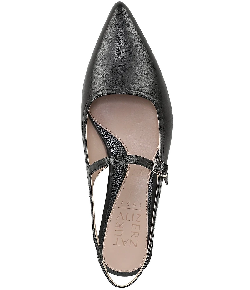 Naturalizer Sadie Leather Slingback Mary Jane Pointed Toe Flat Mules