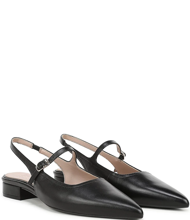 Naturalizer Sadie Leather Slingback Mary Jane Pointed Toe Flat Mules
