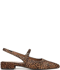 Naturalizer Sadie Leopard Print Calf Hair Slingback Mary Jane Point Toe Flats