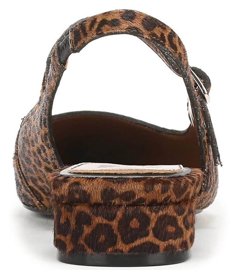 Naturalizer Sadie Leopard Print Calf Hair Slingback Mary Jane Point Toe Flats