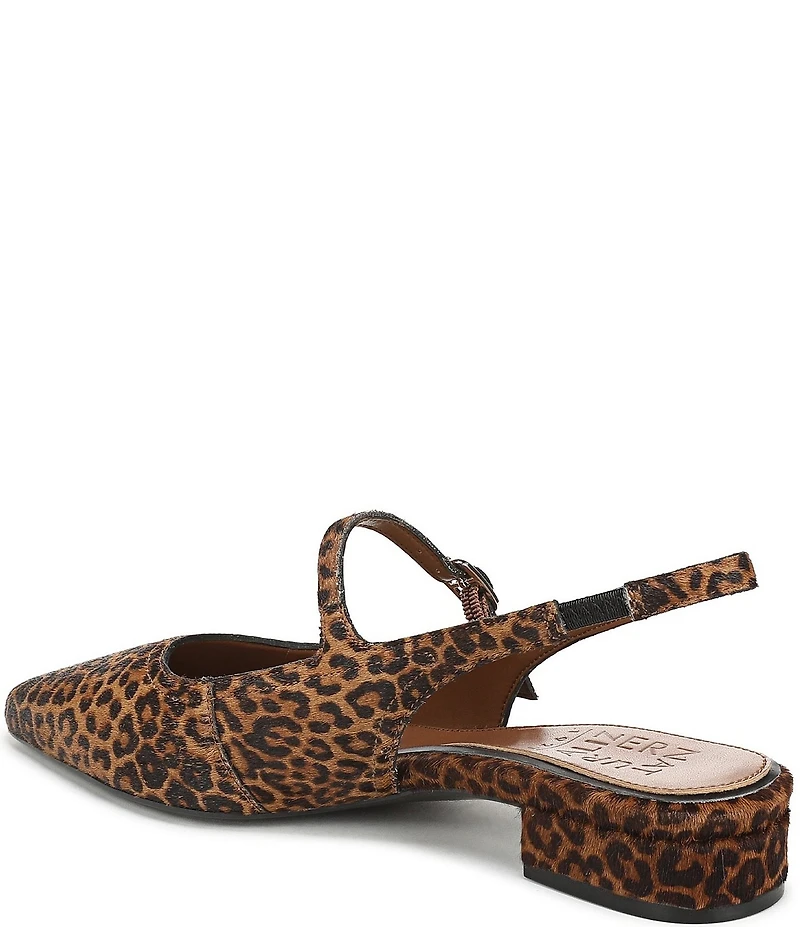 Naturalizer Sadie Leopard Print Calf Hair Slingback Mary Jane Point Toe Flats