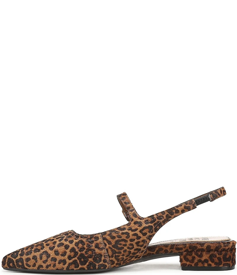 Naturalizer Sadie Leopard Print Calf Hair Slingback Mary Jane Point Toe Flats