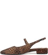 Naturalizer Sadie Leopard Print Calf Hair Slingback Mary Jane Point Toe Flats