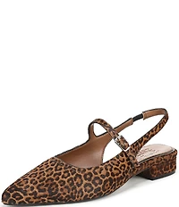 Naturalizer Sadie Leopard Print Calf Hair Slingback Mary Jane Point Toe Flats