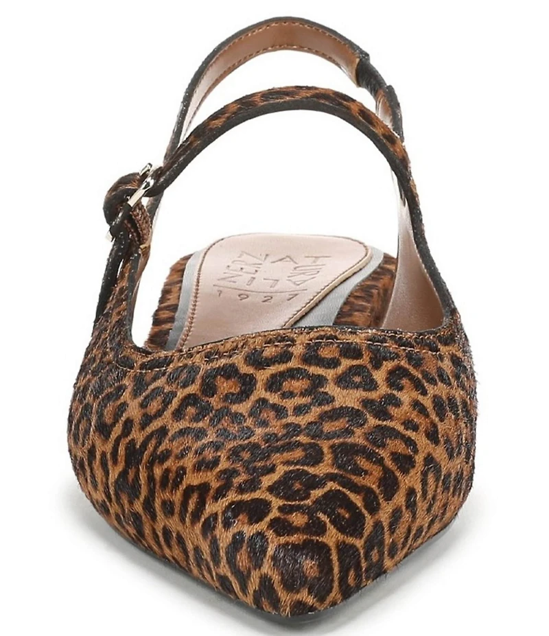 Naturalizer Sadie Leopard Print Calf Hair Slingback Mary Jane Point Toe Flats