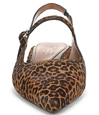 Naturalizer Sadie Leopard Print Calf Hair Slingback Mary Jane Point Toe Flats