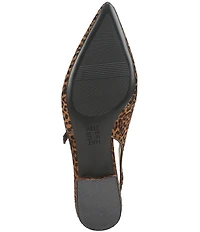 Naturalizer Sadie Leopard Print Calf Hair Slingback Mary Jane Point Toe Flats