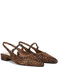Naturalizer Sadie Leopard Print Calf Hair Slingback Mary Jane Point Toe Flats