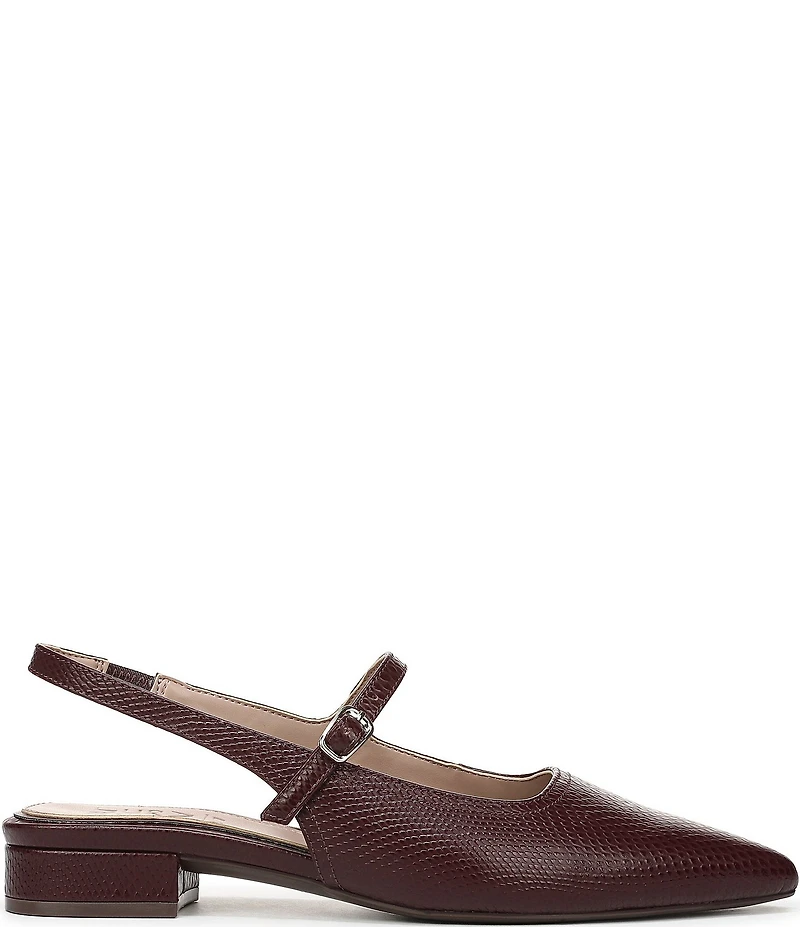 Naturalizer Sadie Snake Embossed Leather Slingback Mary Jane Pointed Flats