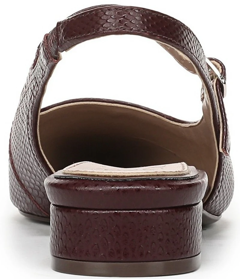 Naturalizer Sadie Snake Embossed Leather Slingback Mary Jane Pointed Flats