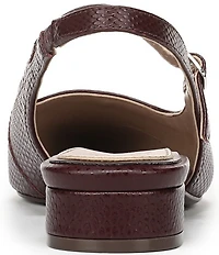 Naturalizer Sadie Snake Embossed Leather Slingback Mary Jane Pointed Flats