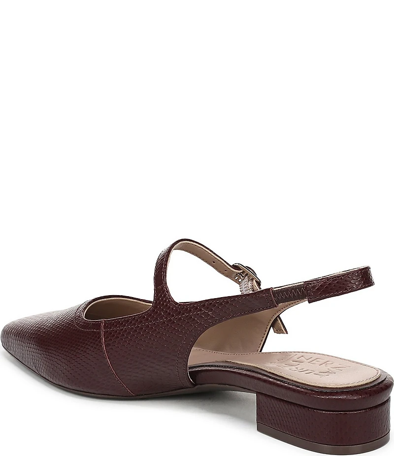 Naturalizer Sadie Snake Embossed Leather Slingback Mary Jane Pointed Flats