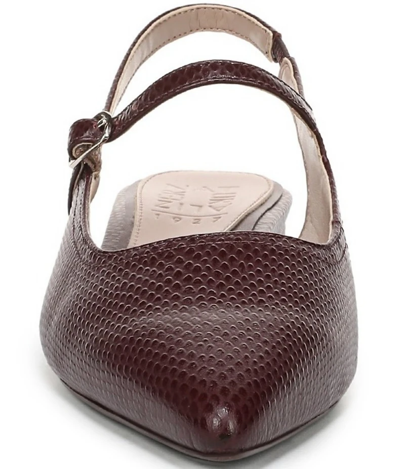 Naturalizer Sadie Snake Embossed Leather Slingback Mary Jane Pointed Flats
