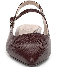 Naturalizer Sadie Snake Embossed Leather Slingback Mary Jane Pointed Flats