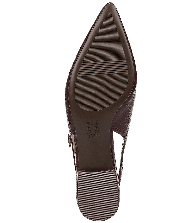Naturalizer Sadie Snake Embossed Leather Slingback Mary Jane Pointed Flats