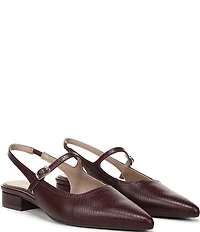 Naturalizer Sadie Snake Embossed Leather Slingback Mary Jane Pointed Flats