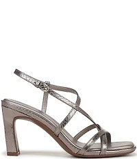 Naturalizer Sanza Metallic Snake Embossed Strappy Dress Sandals