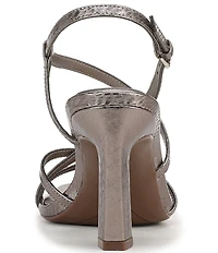 Naturalizer Sanza Metallic Snake Embossed Strappy Dress Sandals
