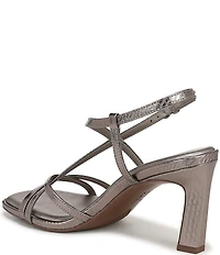 Naturalizer Sanza Metallic Snake Embossed Strappy Dress Sandals