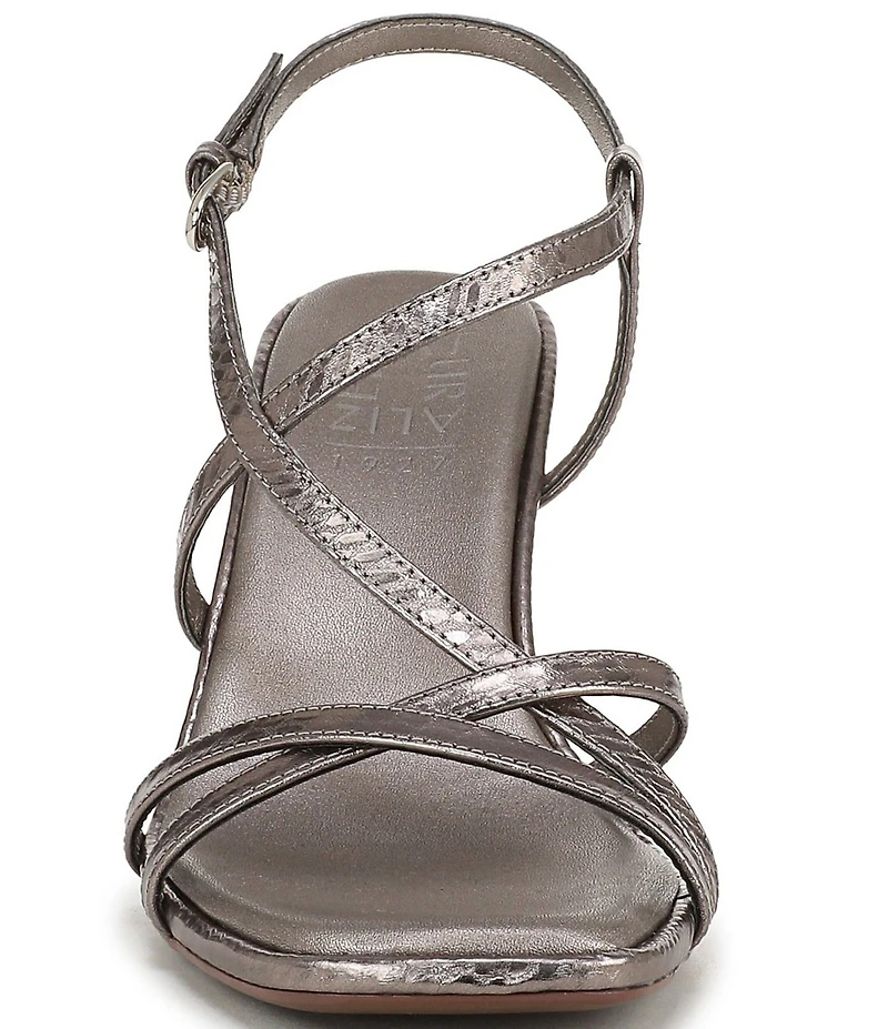 Naturalizer Sanza Metallic Snake Embossed Strappy Dress Sandals