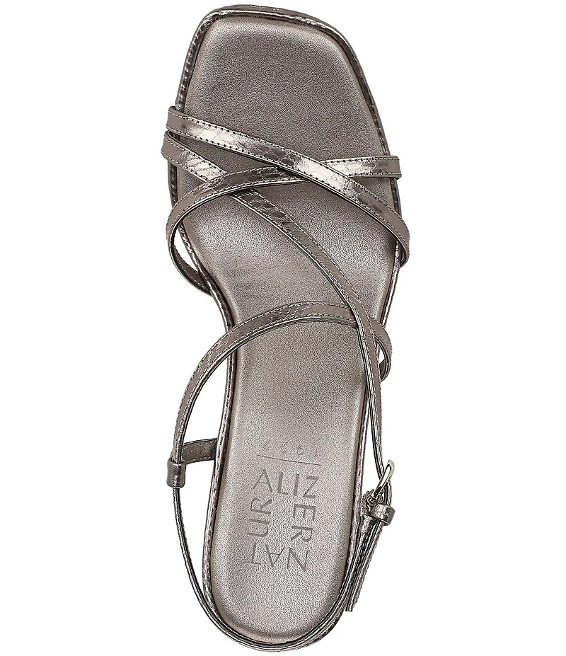 Naturalizer Sanza Metallic Snake Embossed Strappy Dress Sandals