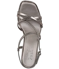 Naturalizer Sanza Metallic Snake Embossed Strappy Dress Sandals