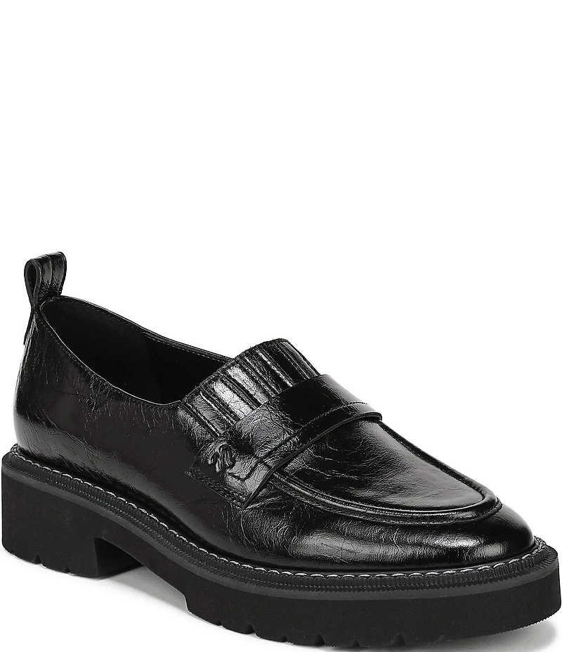 Naturalizer Shawna Crinkle Shiny Leather Penny Loafers