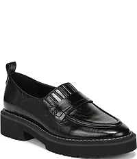 Naturalizer Shawna Crinkle Shiny Leather Penny Loafers