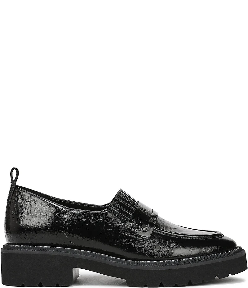 Naturalizer Shawna Crinkle Shiny Leather Penny Loafers