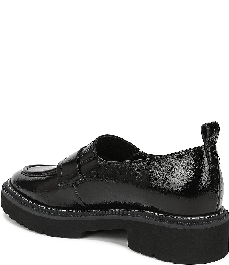 Naturalizer Shawna Crinkle Shiny Leather Penny Loafers