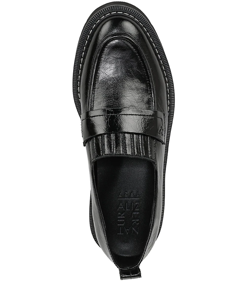 Naturalizer Shawna Crinkle Shiny Leather Penny Loafers