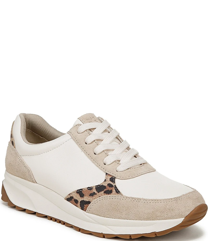 Naturalizer Shay Leather Leopard Detail Lace Up Sneakers